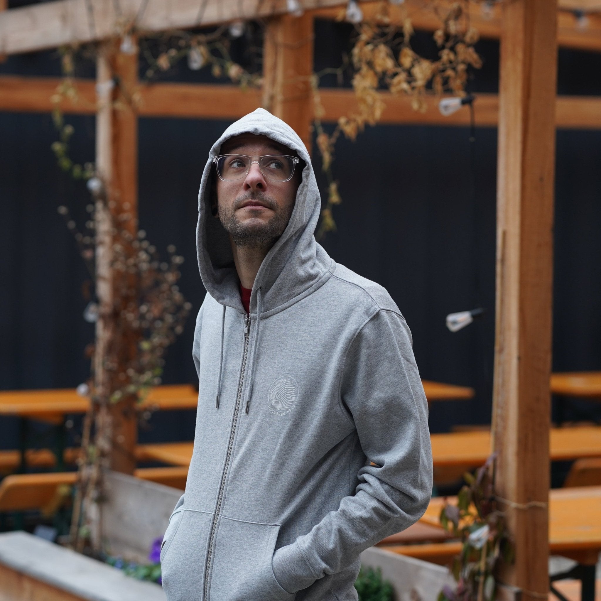 Track Wave Hoodie - Heather Grey & White - Track Brewing Company Limited