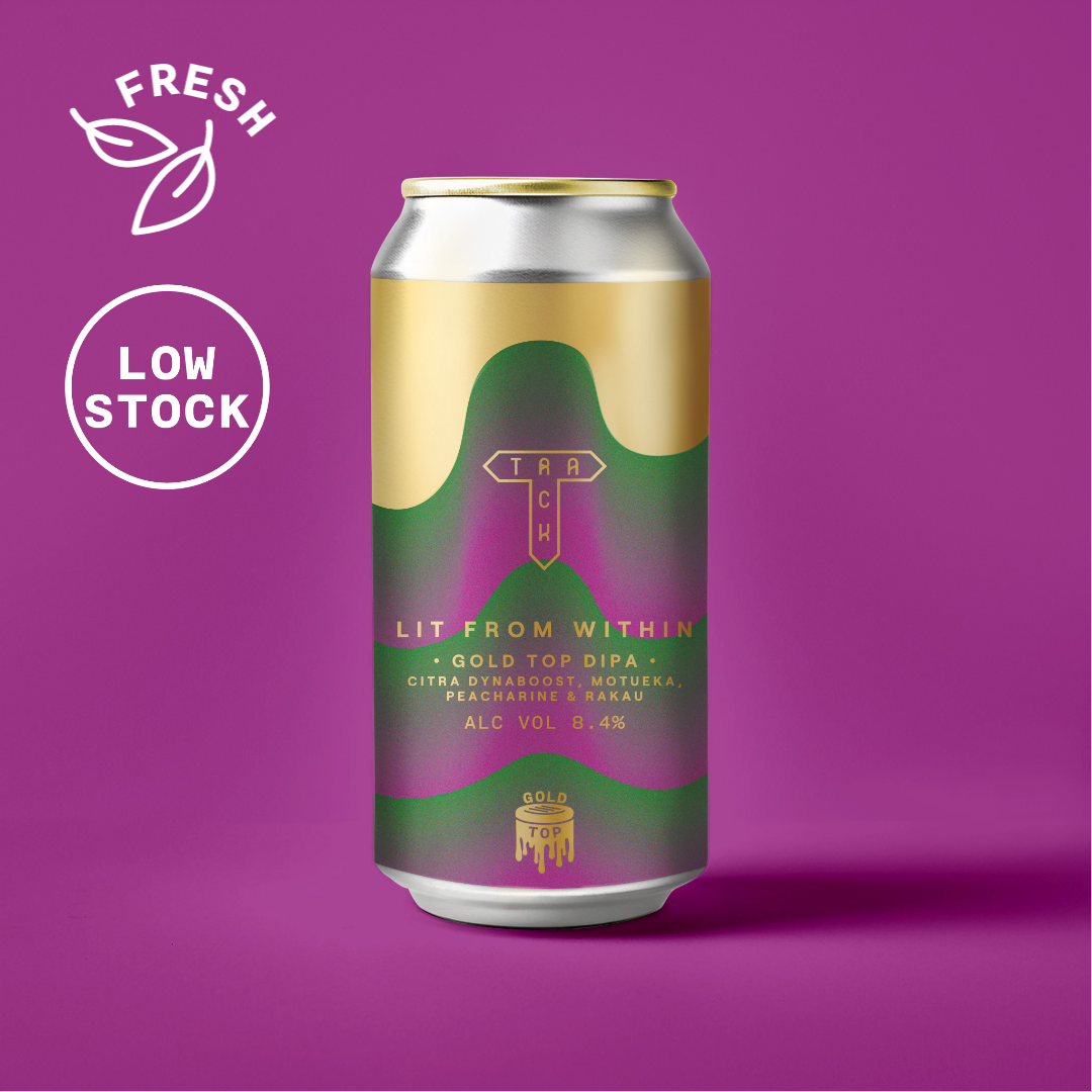 Lit From Within | Gold Top DIPA w/ Citra, Citra Dynaboost, Motueka, Peacharine & Rakau | 8.4%
