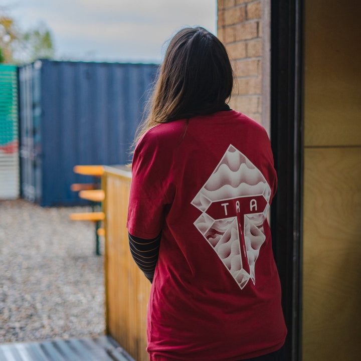 *Friday 13th Deal* Track Logo & Shield Tee - Red Earth & Off White - Track Brewing Company Limited