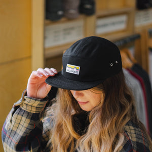 Track Branded Five-Panel Cap in Black - Track Brewing Company Limited
