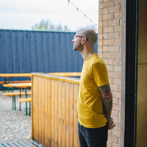 Track Logo & Shield Tee - Ochre & Rust - Track Brewing Company Limited