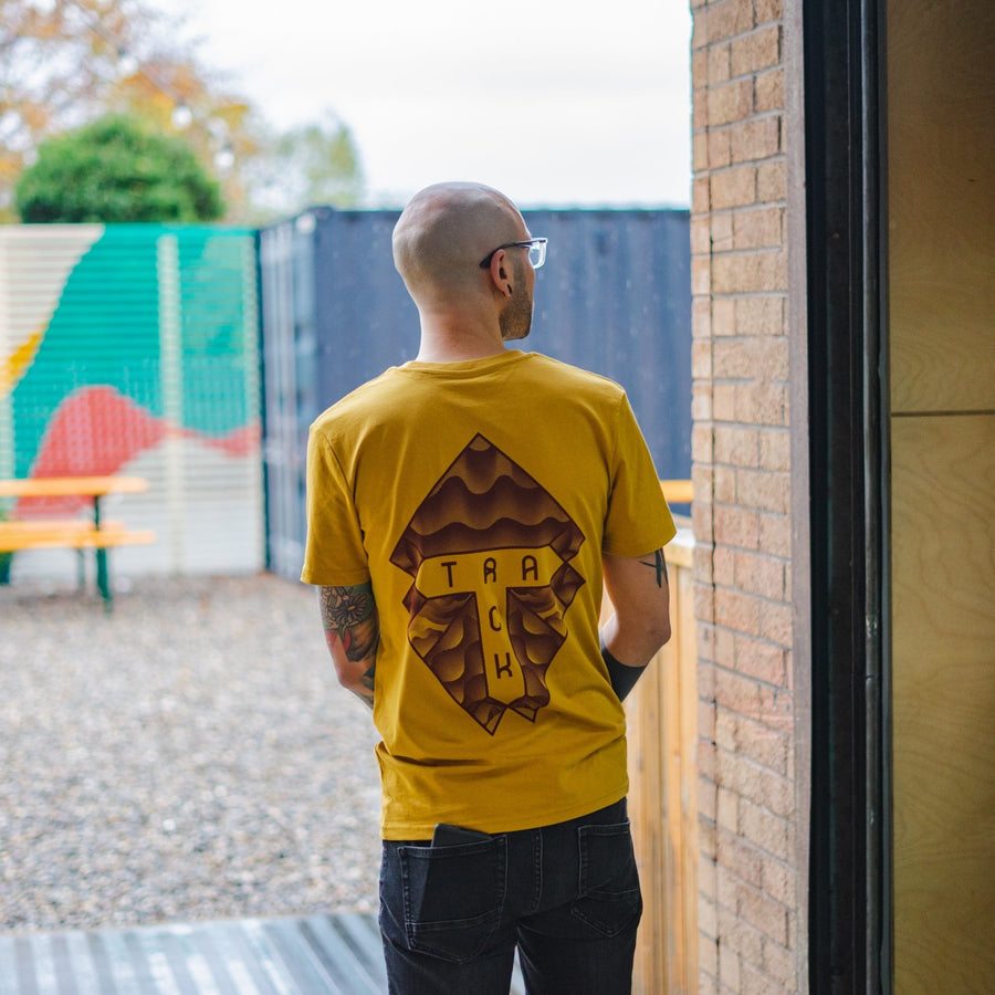 Track Logo & Shield Tee - Ochre & Rust - Track Brewing Company Limited